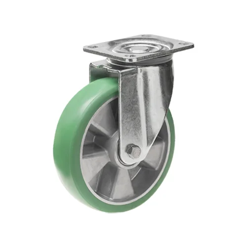 Länkhjul 125x50mm, 400 kg, Elastiskt PU