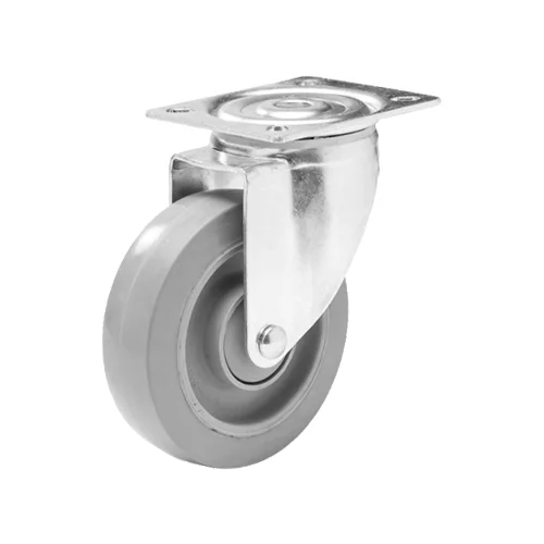 Länkhjul 125x36mm, 225 kg, Elastiskt Gummi