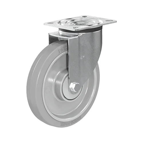 Länkhjul 200x45mm, 350 kg, Elastiskt Gummi
