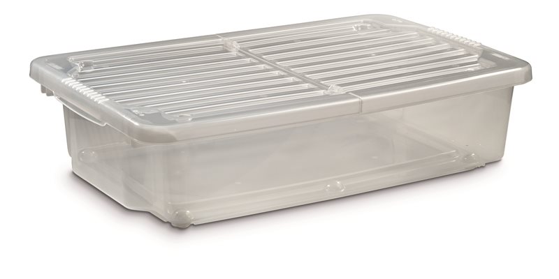 Förvaringslåda med hjul 790x490x200mm, Transparent