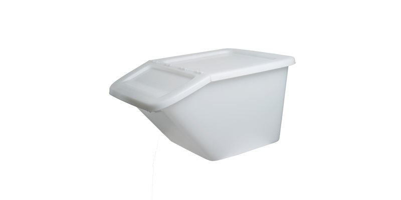 Förvaringslåda med lock frontbox 560x395x295mm, Naturvit