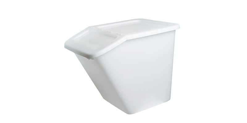 Förvaringslåda med lock frontbox 560x395x435mm, Naturvit