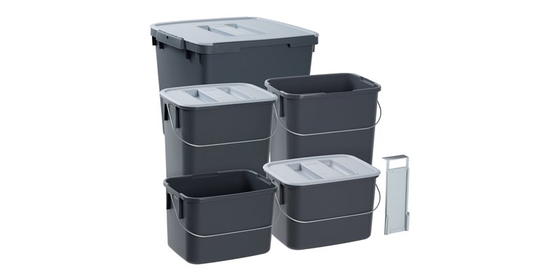 Källsorteringskärl 5 st Grå