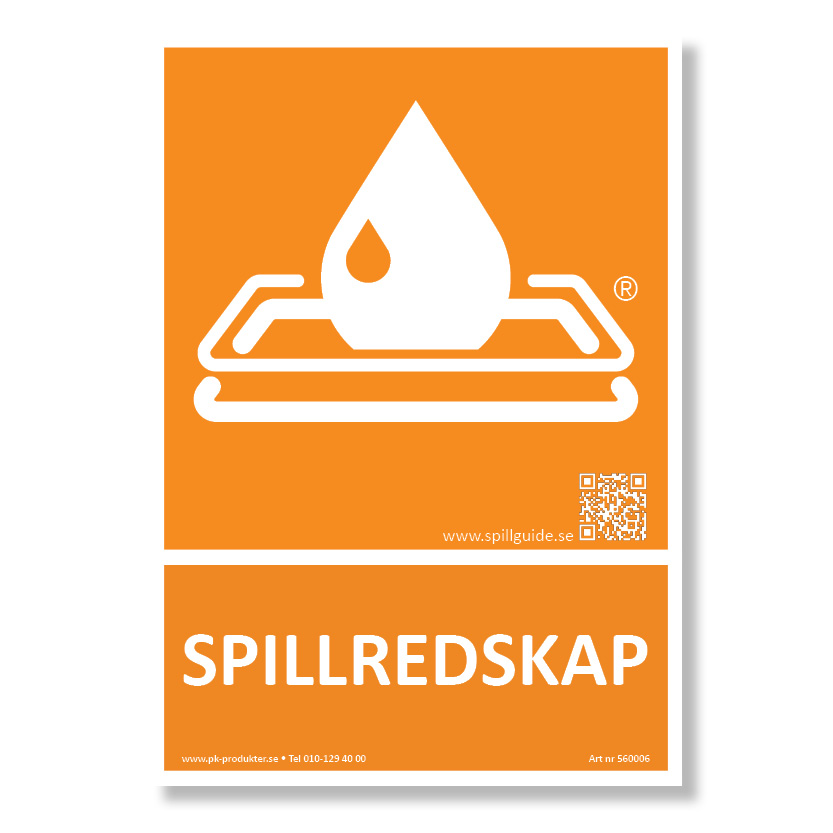 Skylt Spillredskap® A4 av aluminium