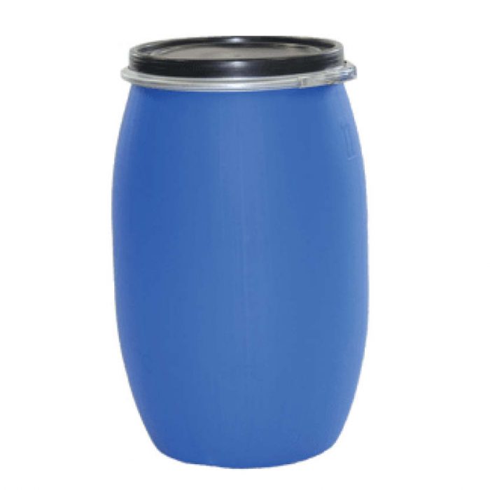 Plastfat 150 L blå plast UN-godkänd godkänt för livsmedel