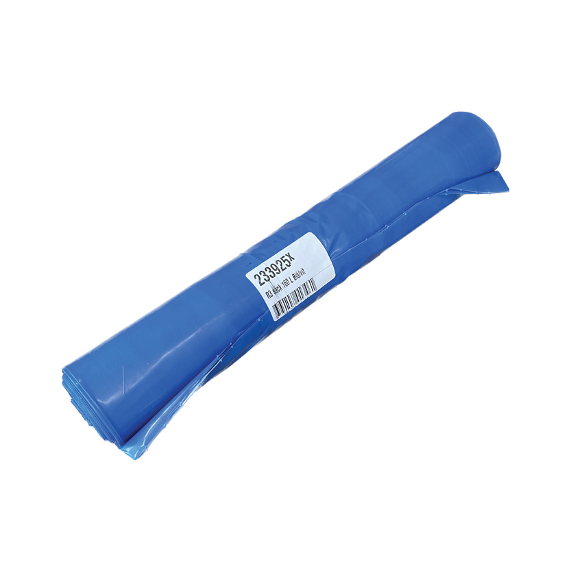 Grovsäck R3 160 L blå plast/vit plast 70my 10 st/rulle