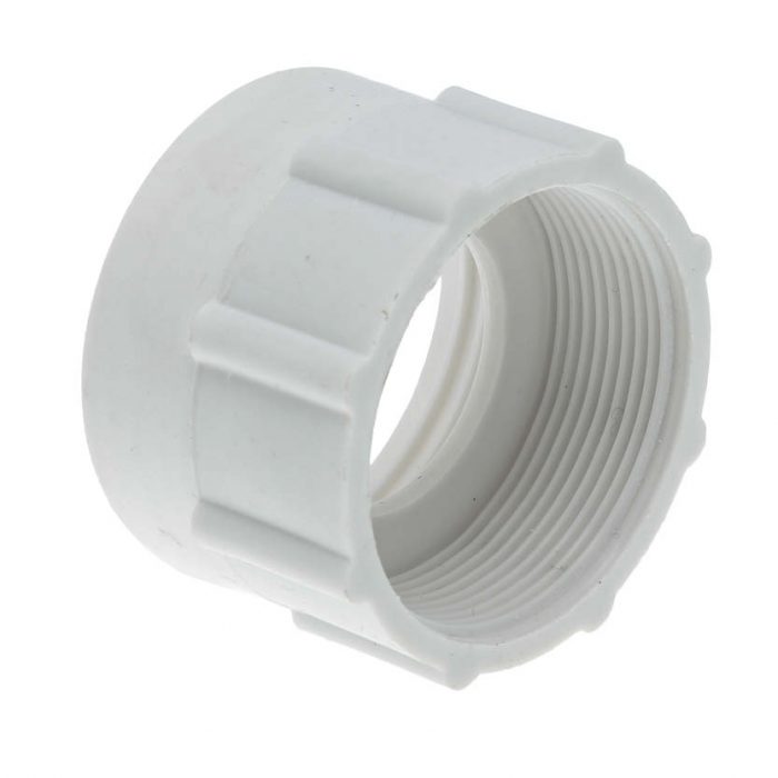 Gängadapter vit plast DIN 63 - 2 tum BSP hona