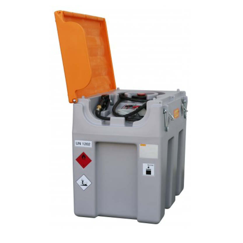 Mobil dieseltank 600 L med lock 12v pump