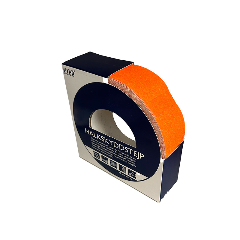 Halkskyddstejp orange fluorecerande 15 m x 50 mm