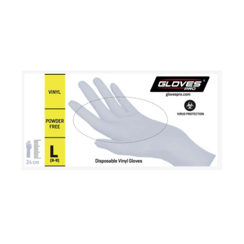 Vinylhandske för engångsbruk grå puderfri 100 st Small