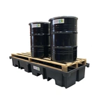 Uppsamlingskärl Black av PE för 4 fat på rad