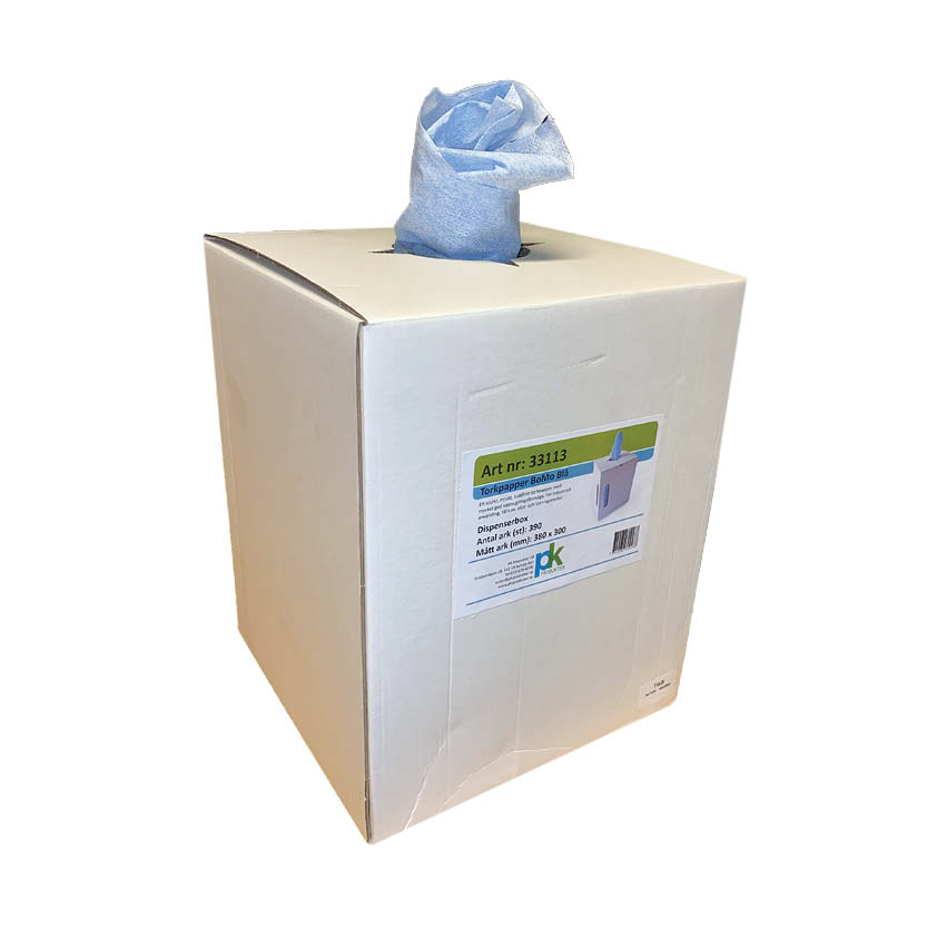 Torkpapper BoMo blå plast 1 x 3 kg dispenserbox