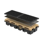 Uppsamlingskärl Black av PE för 4 fat på rad