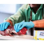 Nitrilhandske för engångsbruk blå plast puderfri 100 st 8