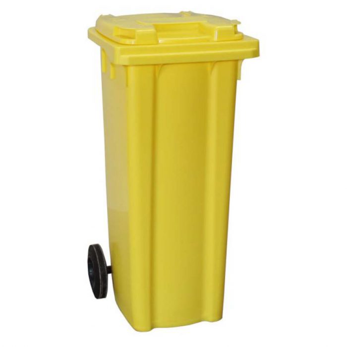 Återvinningskärl på hjul för kontor 140 liter - Gul