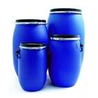 Plastfat 200 L blå plast UN-godkänd godkänt för livsmedel