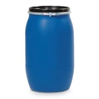 Plastfat 200 L blå plast UN-godkänd godkänt för livsmedel