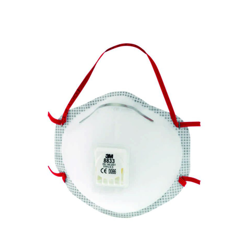 Halvmask 3M filtrerande 8833F FFP3 med ventil
