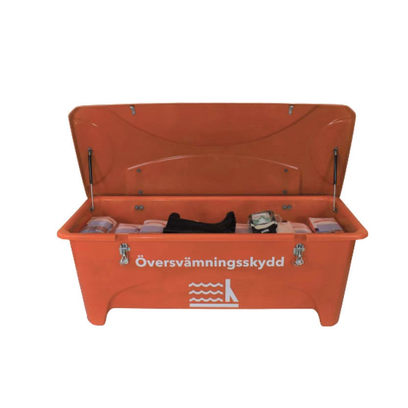Box med översvämningsskydd