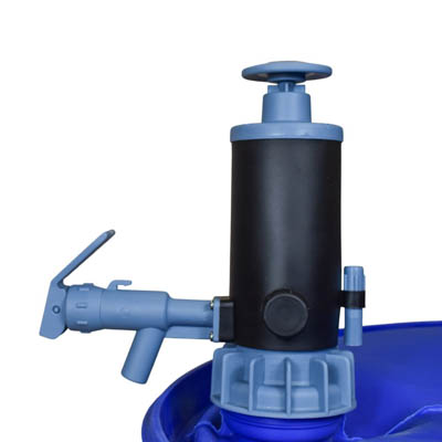 Manuell transferpump med nitriltätning blå plast för dunkar