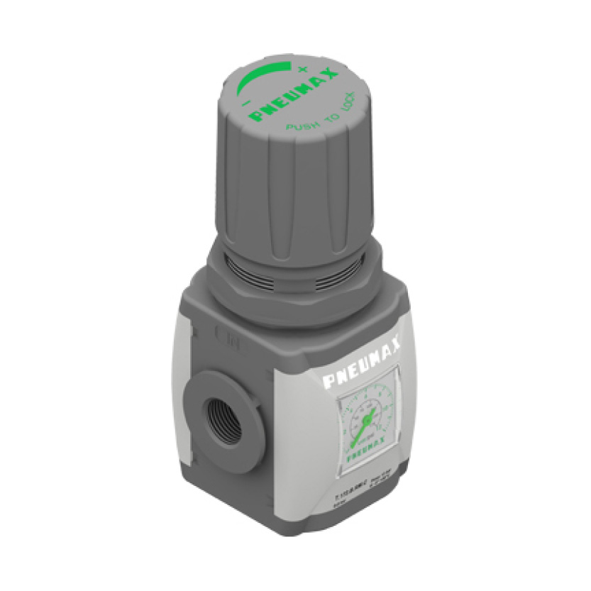 Regulator 1/4 tum 0-12 bar med inbyggd manometer