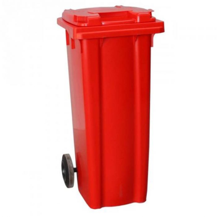 Återvinningskärl på hjul för kontor 140 liter - Röd