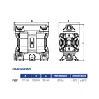 Membranpump Phoenix 30 PVDF+CF 35 L/min för spolarvätska