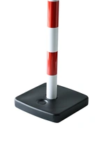 Avspärrningsstolpe med kedja röd/vit