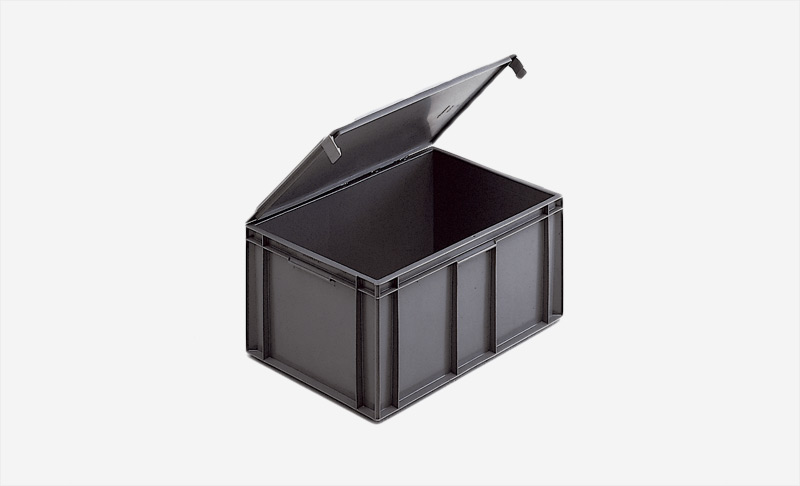 Transportback med lock 54L 600x400x291 mm Grå