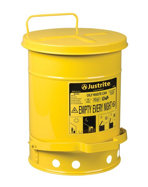 Ventilerad säkerhetstunna, 20 L, Gul