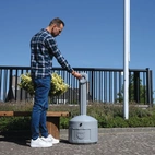 Fristående askkopp med flamskyddsinsats Grå