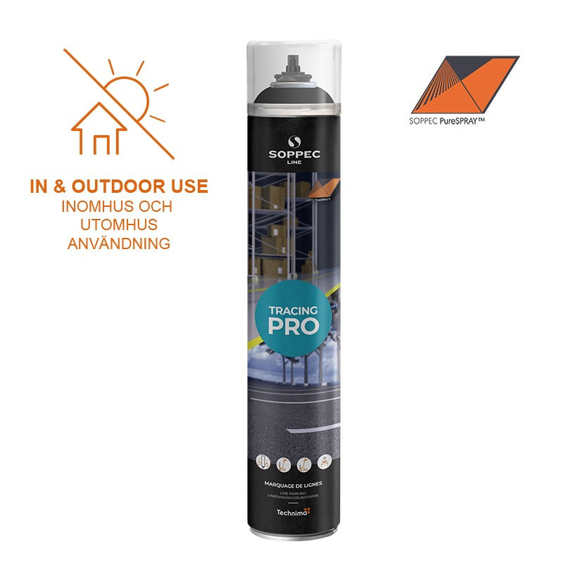 Golvlinjemarkering spray, 750 ml, Svart, 6-pack