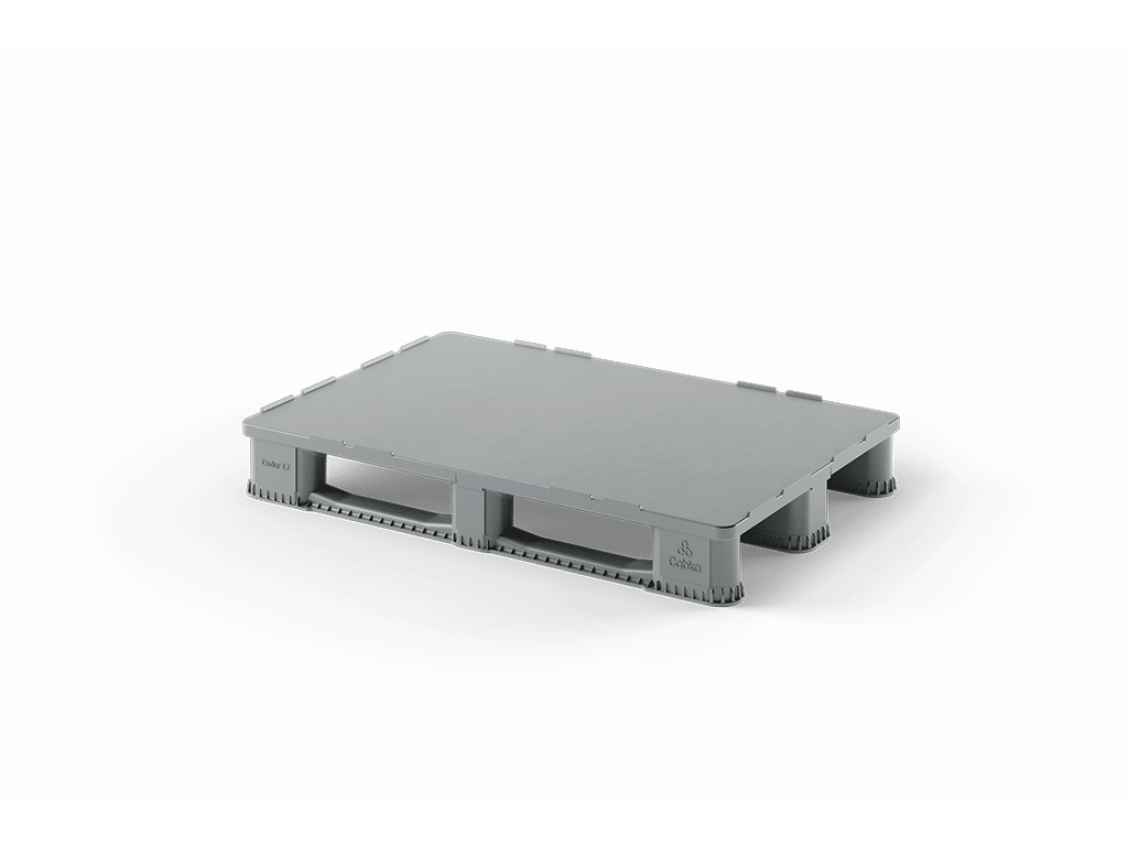 Extra tålig Plastpall 1200 x 800 mm Tät Ljusgrå