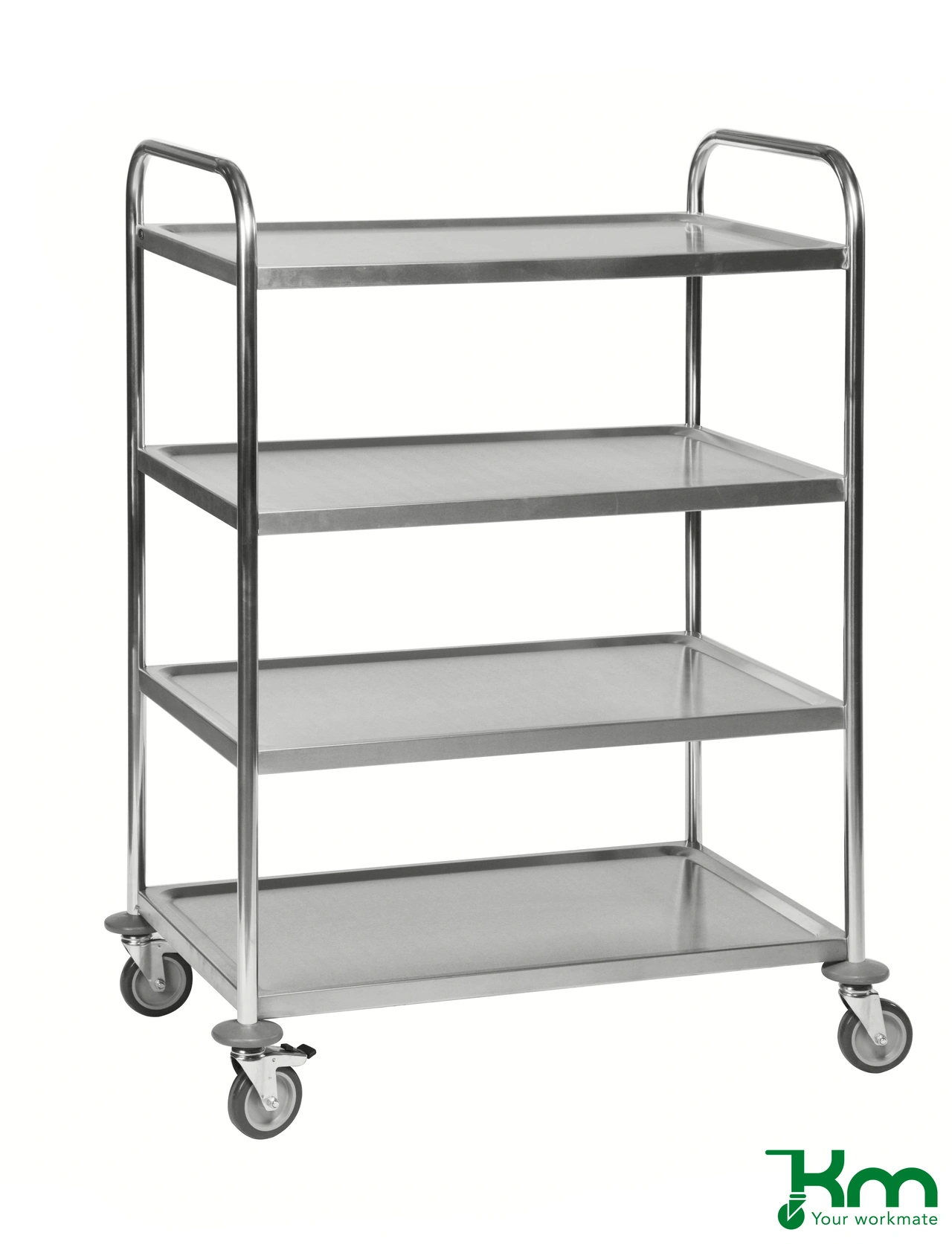 Rostfritt rullbord, 4-plan, 910x590x1260 mm