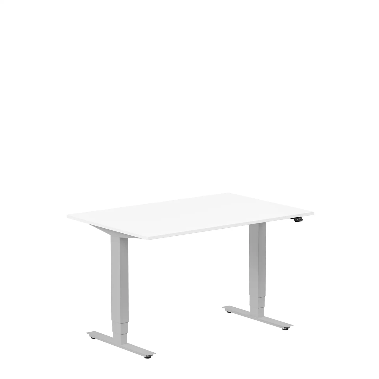 Höj och sänkbart skrivbord, 1200x600mm, vit/silver
