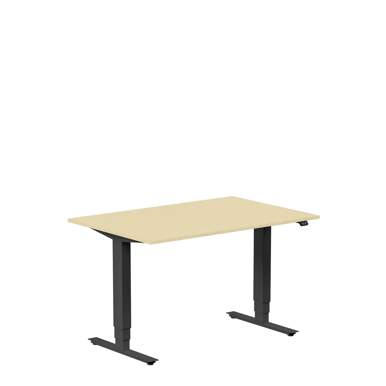 Höj och sänkbart skrivbord, 1200x600mm, björk/svart