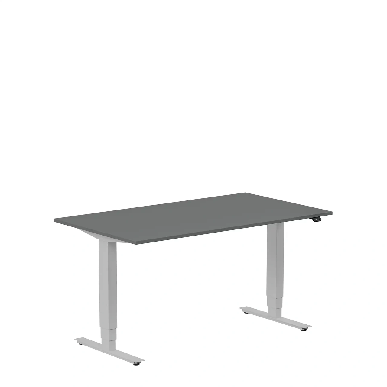 Höj och sänkbart skrivbord, 1400x800mm, mörkgrå/silver