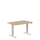 Höj och sänkbart skrivbord, 1200x600mm, ek/silver