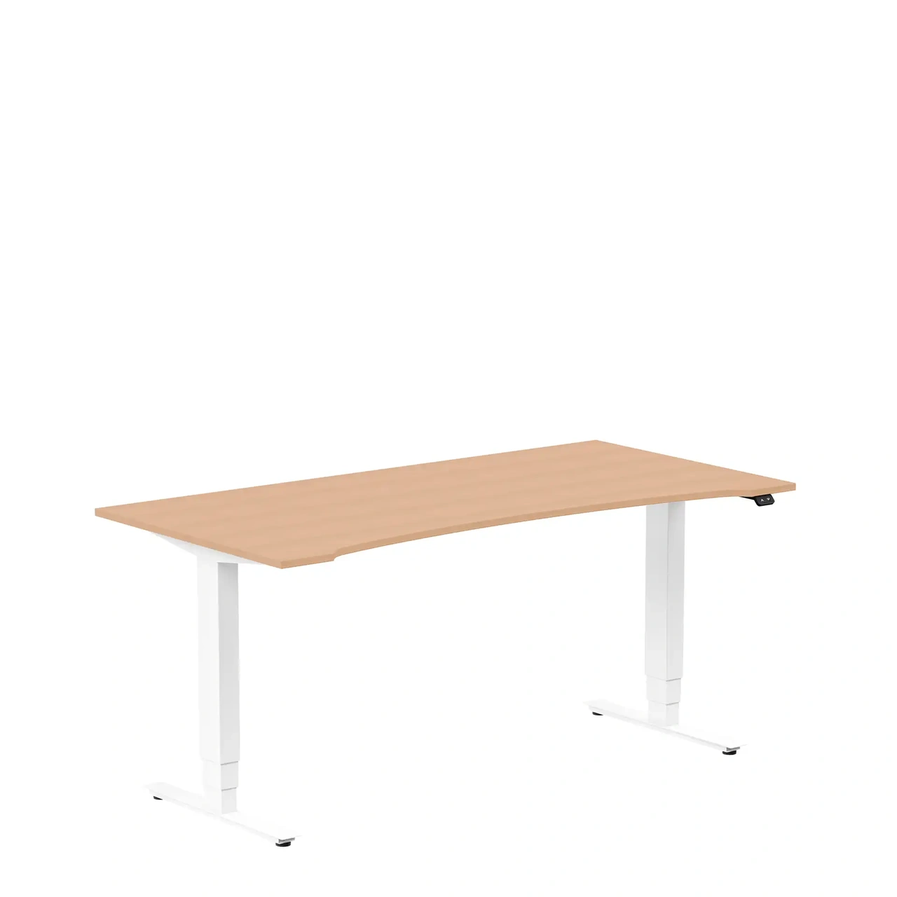 Höj och sänkbart skrivbord, 1600x800mm, uttag bok/vit