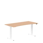 Höj och sänkbart skrivbord, 1600x800mm, uttag bok/vit