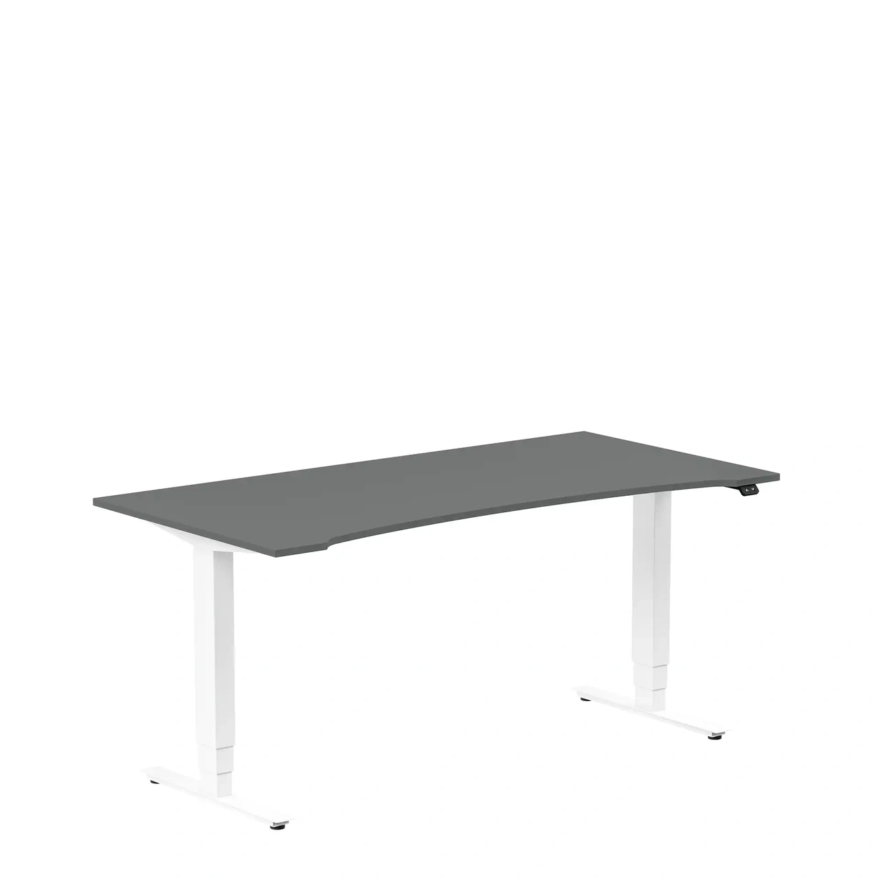 Höj och sänkbart skrivbord, 1600x800mm, uttag mörkgrå/vit