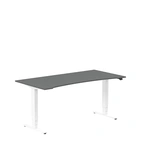 Höj och sänkbart skrivbord, 1600x800mm, uttag mörkgrå/vit