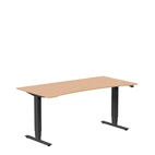 Höj och sänkbart skrivbord, 1600x800mm, uttag bok/svart