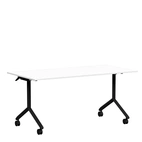 Fällbart bord, Tilt, 1600 x 800mm, vit laminat/svart