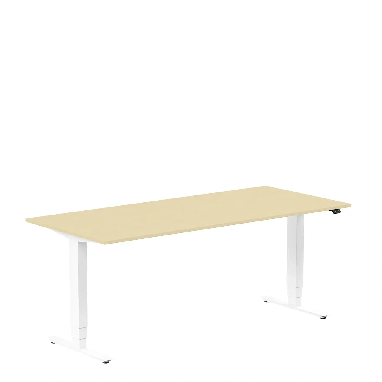 Höj och sänkbart skrivbord, 1800x800mm, björk/vit