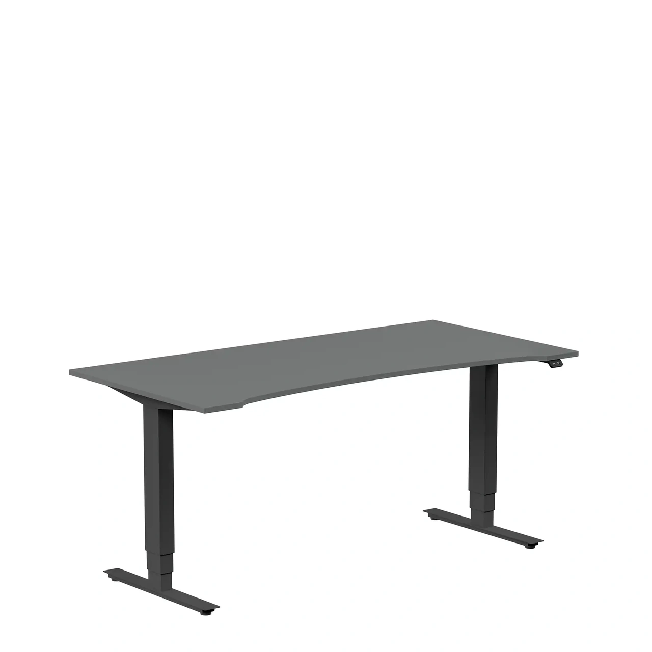 Höj och sänkbart skrivbord 1600x800mm uttag mörkgrå/svart
