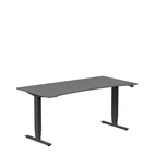 Höj och sänkbart skrivbord 1600x800mm uttag mörkgrå/svart