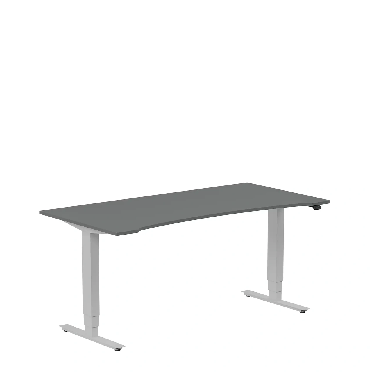 Höj och sänkbart skrivbord 1600x800mm uttag mörkgrå/silver