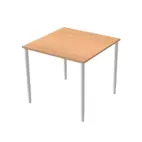 Bord, 800 x 800mm, björklaminat/silver