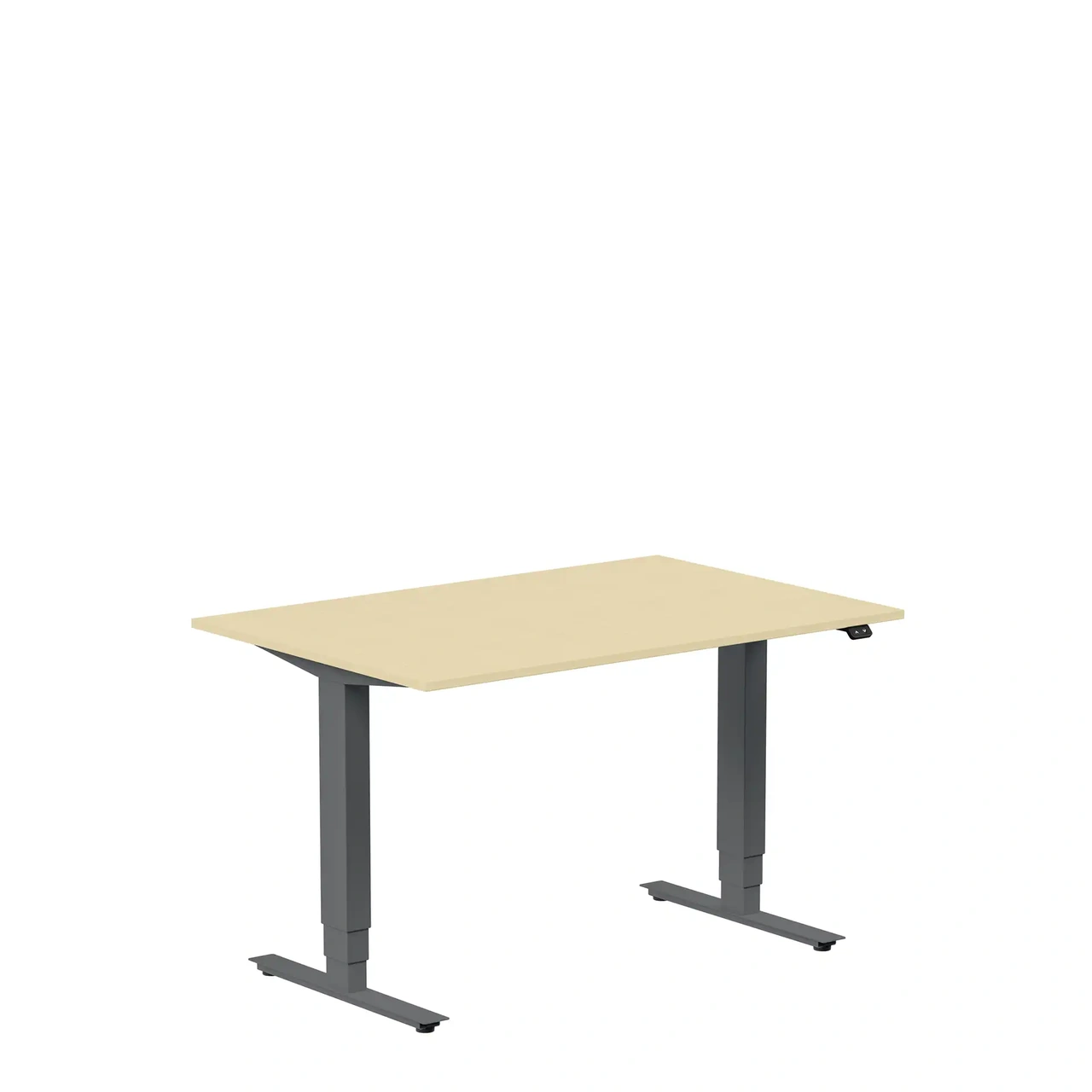 Höj och sänkbart skrivbord, 1200x600mm, björk/antracit